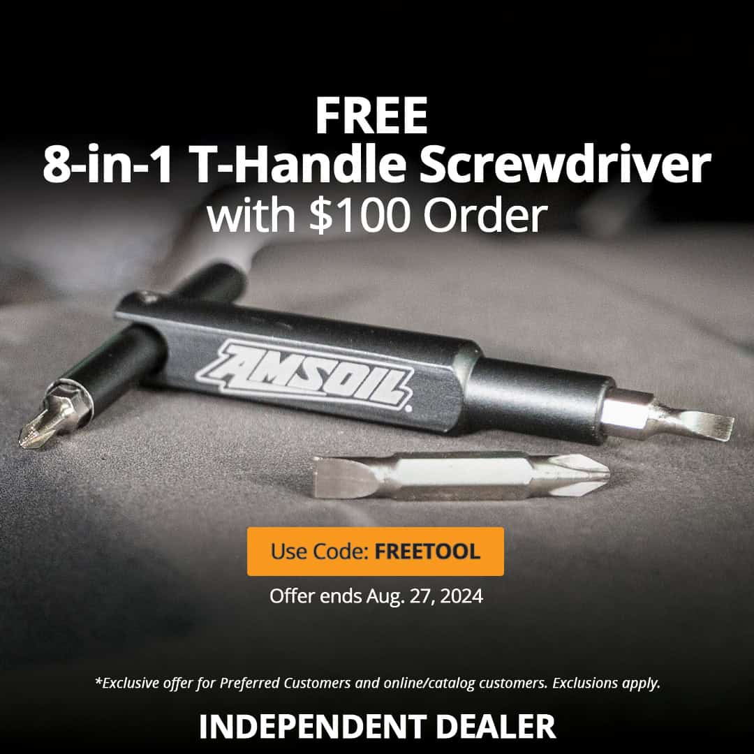 SOCIAL_IG_X_FB_ID_1080x1080_FREETOOL Free AMSOIL 8-in-1 T-handle screwdriver with $100 order