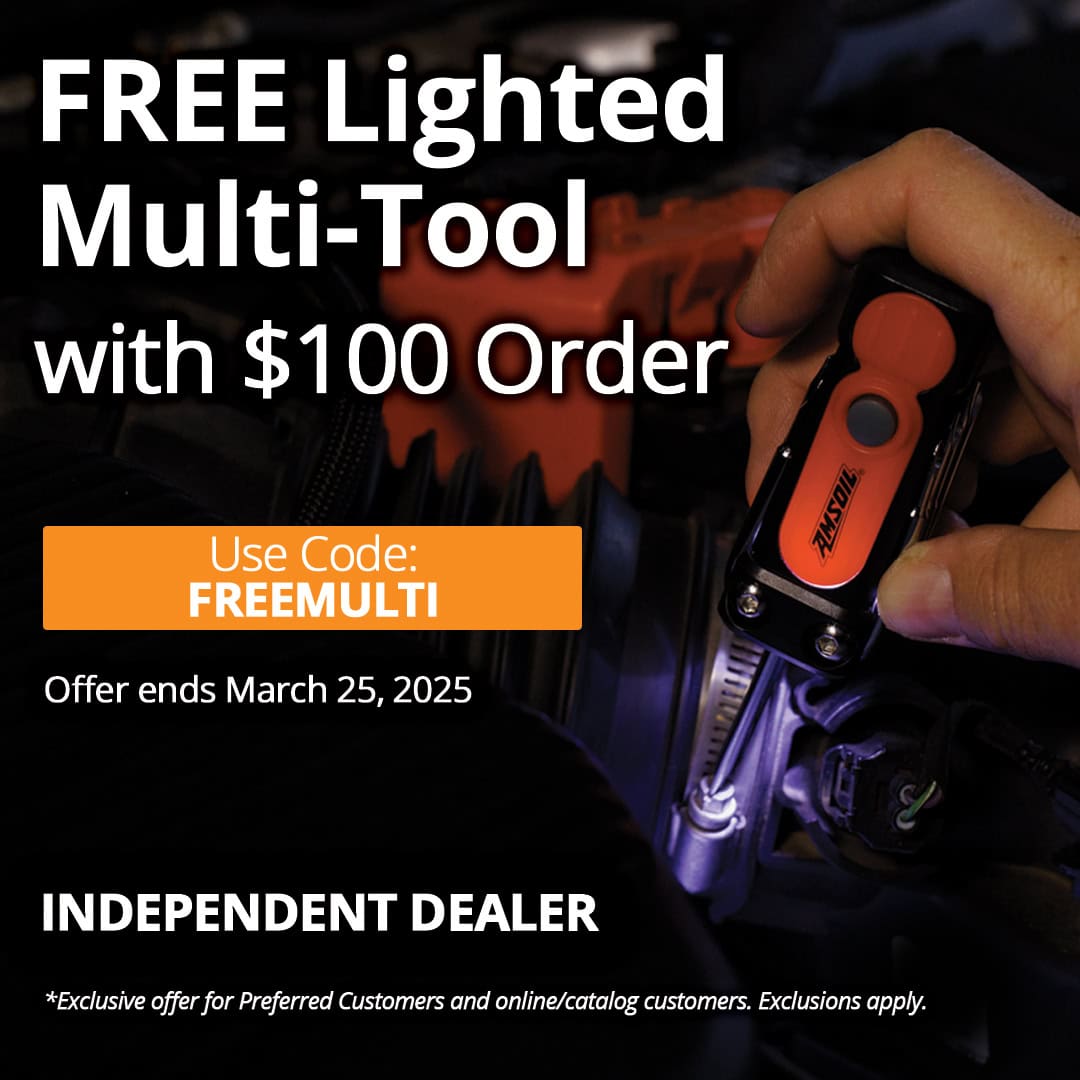 Free AMSOIL lighted multi-tool with $100 order