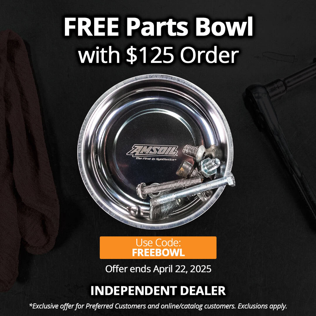 Free AMSOIL parts bowl with $125 order